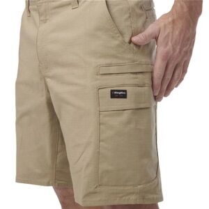 King Gee Men’s Workcool Pro Stretch Work Shorts Khaki Green Cargo Ripstop 36